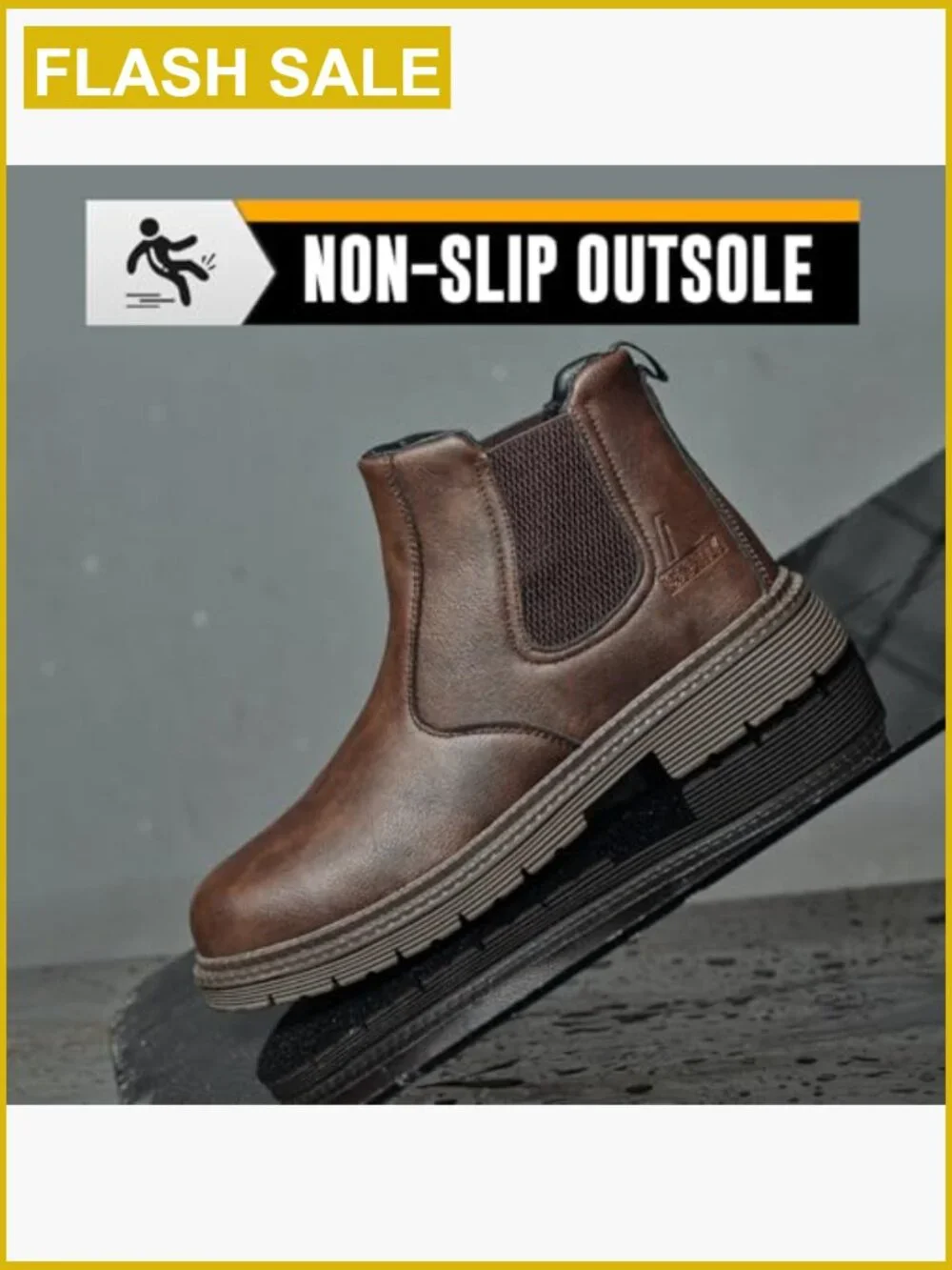 Steel Toe Chelsea Boots Men Work Construction Safety Waterproof Lightweight